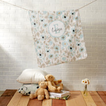 Elegant Watercolor Blue Poppies Pattern