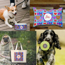 Multicolor heart eyeball collage