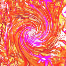 Retro Magenta and Autumn Colors Floral Swirl