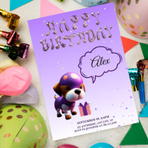 Adorable Cute Dog Kids Birthday Party