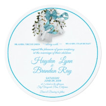Elegant Round Magnolia Wedding Bells Invitation Su