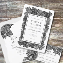 Bold Antique Black Roses Wedding Suite