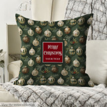 Vintage Rustic Watercolor Christmas Pillows