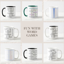 Word Search & Crossword Puzzle Brain Game Mugs