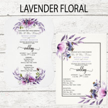 Violet Lavender Poppy Flower Wedding Suite
