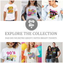 Rad 80s 90s Retro Groovy Hippie Bright Tshirts