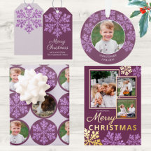 Plum Bling Purple Snowflake Christmas Holiday