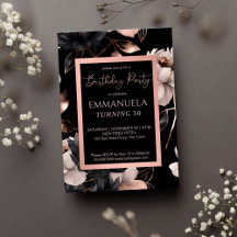 Elegant black rose gold birthday party