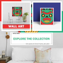 Green Tribal Mask Wall Art