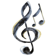 Music notes instruments violin guitar