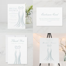 Light Blue Wedding Gown Bridal Shower