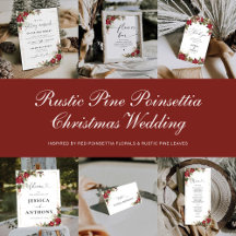 Rustic Pine Poinsettia Floral Christmas Wedding