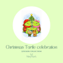 🎄🐢 Christmas Turtle Celebration – Sticker Collec