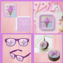 Pastel Pink Ice Cream Cone Birthday