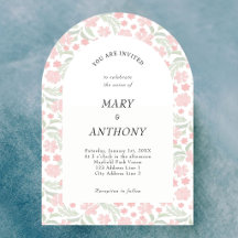 Pink Watercolor Floral Wedding