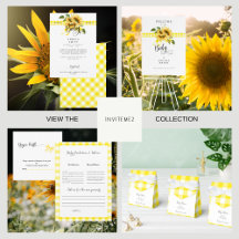 Rustic Yellow Gingham Baby Shower Collection