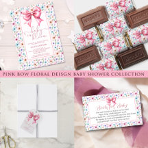 Coquette Bow Wildflower Pastel Baby Shower