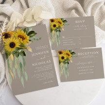 Taupe Sunflowers Eucalyptus Wedding Suite