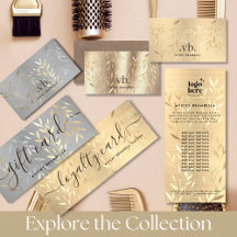 Luxury Brushed Metal Delicate Botanical Accents