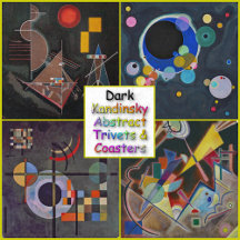 COASTERS & TRIVETS in Black - Kandinsky Abstracts
