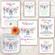 Little Hippie Retro Invitations & Party Supplies
