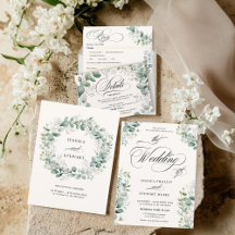 Elegant Breath Eucalyptus Greenery Script Wedding