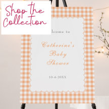 Orange Gingham Autumn Classic Baby Shower