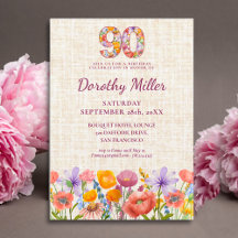 Elegant 90th Birthday – Floral Number 90 Suite