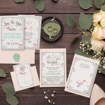 Typography Terracotta Love Bird Fairytale Wedding 