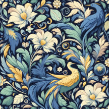 Blue morris florals