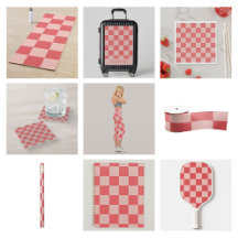 Pink Red Checkered Gingham Pattern Sports