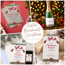 Red Festive ornaments Christmas Collection