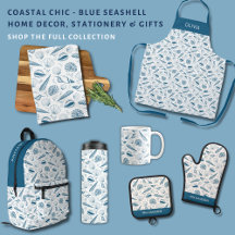 Coastal Chic Blue Seashell Home Decor & Gifts