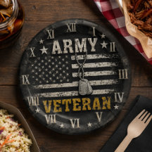  Patriotic Military Paper Plates Collection