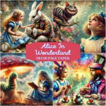 Alice In Wonderland Decoupage Paper 