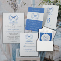 Blue Butterfly Monogram Wedding Suite