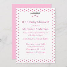 It's a Girl! Pink Polka Dot Baby Shower