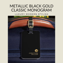 Metallic Monogram Black Gold Classic