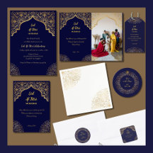 Eid Mubarak Navy Gold Muslim Holiday