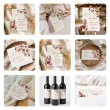 Fall Floral White Bow Bridal Shower Collection