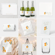 Oranges Citrus Fruit Watercolor Bridal Shower