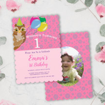 Baby Girl Owl Birthday Party Supplies