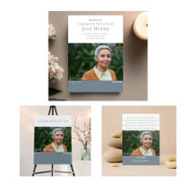 Modern Soft Blue/Gray and White Remembrance