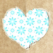 White and turquoise delicate daisy, dots pattern