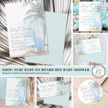 Baby On Board Watercolor Blue Boy Baby Shower