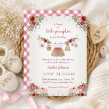 Sweet Little Pumpkin Pink, Red & Cream Baby Shower