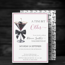 Black Bow Cherry Martini A Tini Bit Older Birthday