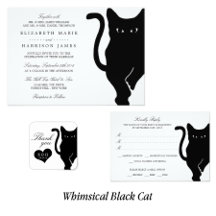 Modern Whimsical Black Cat Wedding