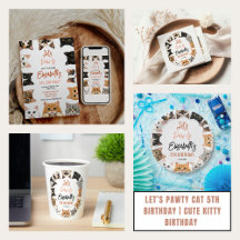 Let's Pawty Cat 5th Birthday Party Collection 