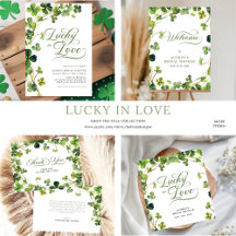 Lucky In Love Green Shamrock Bridal Shower